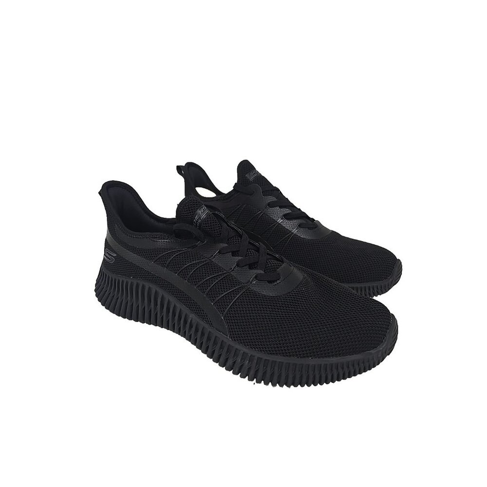 Skechers Men's 118171 Bobs Geo Memory Foam Walking Shoe Black Size 12M